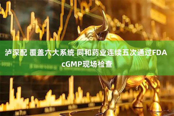 泸深配 覆盖六大系统 同和药业连续五次通过FDA cGMP现场检查